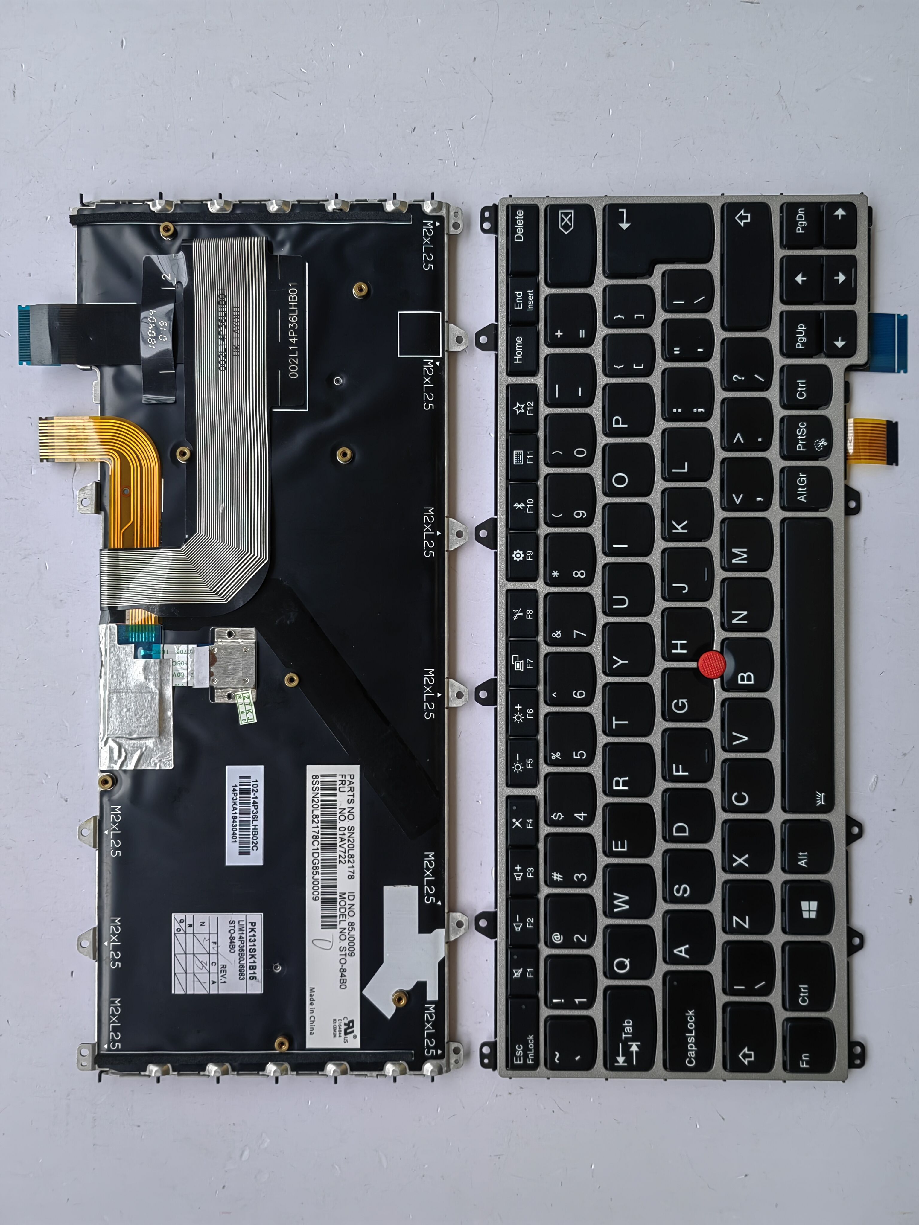Picture of New Replacement Laptop Keyboard For IBM YOGA370 SILVER FRAME BLACK With Point Backlit (OEM) UI Layout
